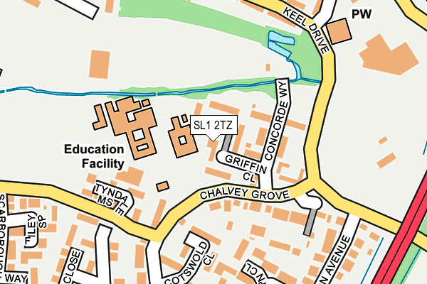 SL1 2TZ map - OS OpenMap – Local (Ordnance Survey)