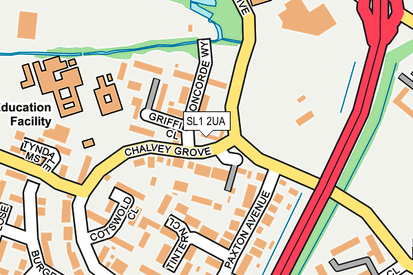 SL1 2UA map - OS OpenMap – Local (Ordnance Survey)