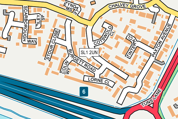 SL1 2UN map - OS OpenMap – Local (Ordnance Survey)