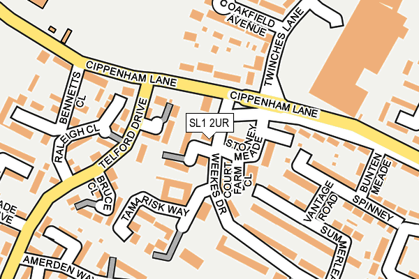 SL1 2UR map - OS OpenMap – Local (Ordnance Survey)