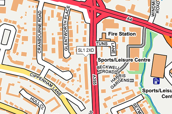 SL1 2XD map - OS OpenMap – Local (Ordnance Survey)