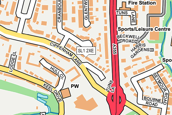 SL1 2XE map - OS OpenMap – Local (Ordnance Survey)