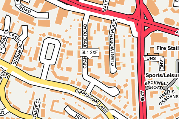 SL1 2XF map - OS OpenMap – Local (Ordnance Survey)