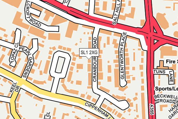 SL1 2XG map - OS OpenMap – Local (Ordnance Survey)