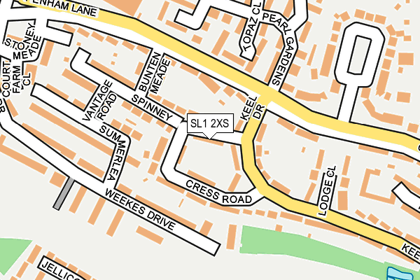 SL1 2XS map - OS OpenMap – Local (Ordnance Survey)