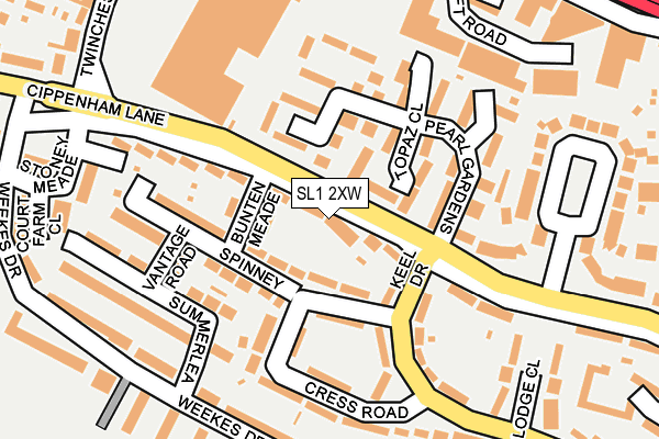 SL1 2XW map - OS OpenMap – Local (Ordnance Survey)