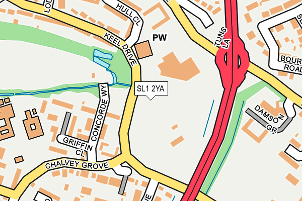 SL1 2YA map - OS OpenMap – Local (Ordnance Survey)
