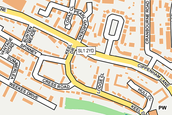 SL1 2YD map - OS OpenMap – Local (Ordnance Survey)