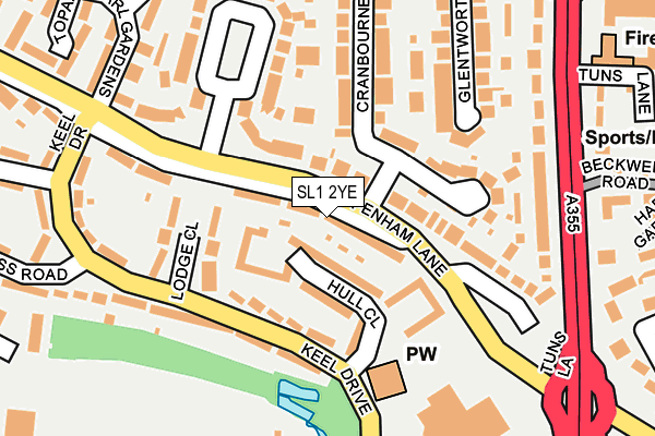 SL1 2YE map - OS OpenMap – Local (Ordnance Survey)
