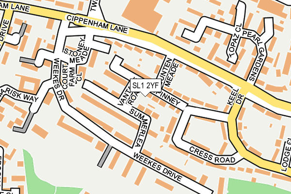 SL1 2YF map - OS OpenMap – Local (Ordnance Survey)