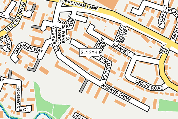 SL1 2YH map - OS OpenMap – Local (Ordnance Survey)