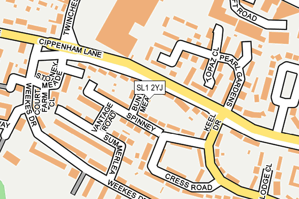 SL1 2YJ map - OS OpenMap – Local (Ordnance Survey)