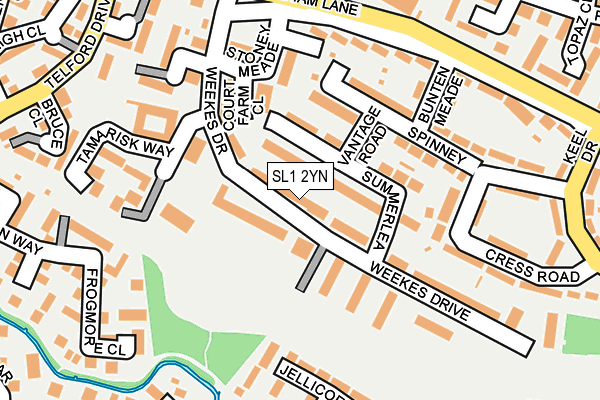 SL1 2YN map - OS OpenMap – Local (Ordnance Survey)