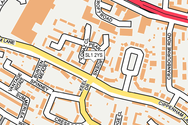 SL1 2YS map - OS OpenMap – Local (Ordnance Survey)