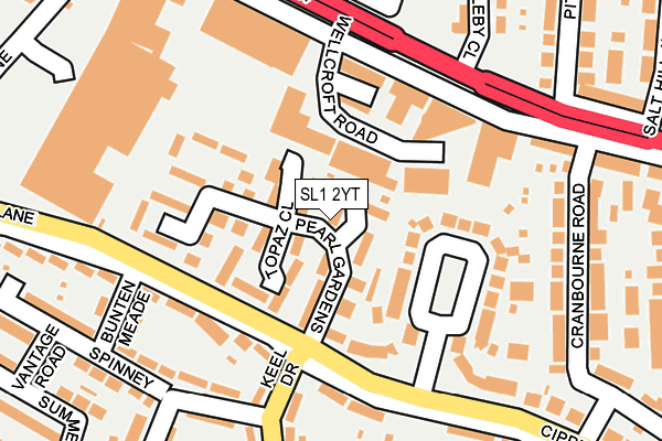 SL1 2YT map - OS OpenMap – Local (Ordnance Survey)