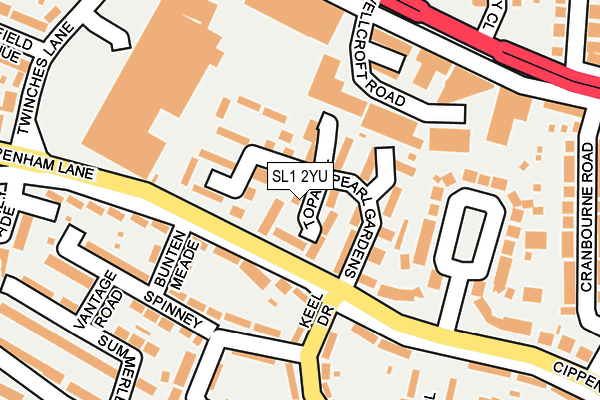SL1 2YU map - OS OpenMap – Local (Ordnance Survey)