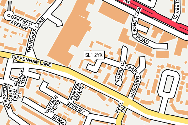 SL1 2YX map - OS OpenMap – Local (Ordnance Survey)