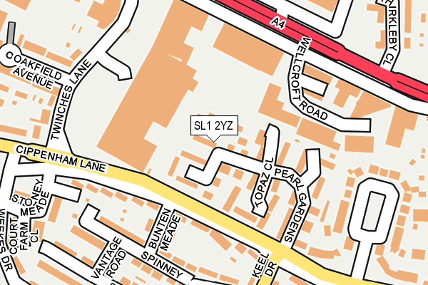 SL1 2YZ map - OS OpenMap – Local (Ordnance Survey)