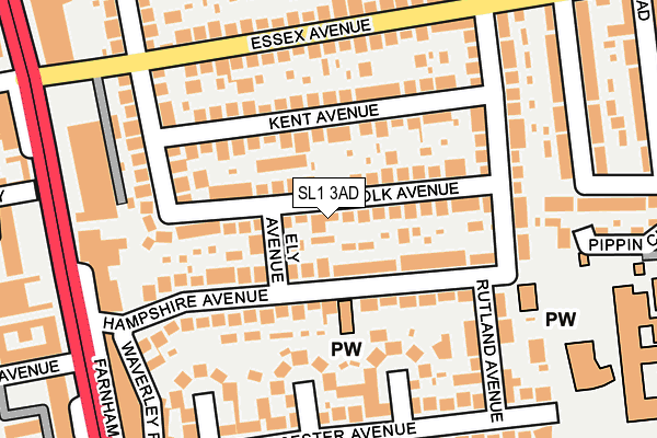 SL1 3AD map - OS OpenMap – Local (Ordnance Survey)