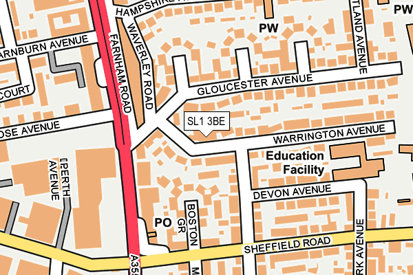 SL1 3BE map - OS OpenMap – Local (Ordnance Survey)