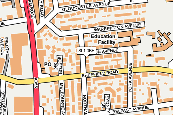SL1 3BH map - OS OpenMap – Local (Ordnance Survey)
