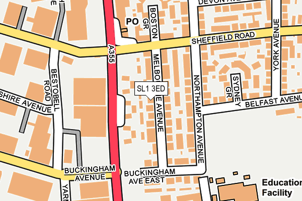 SL1 3ED map - OS OpenMap – Local (Ordnance Survey)