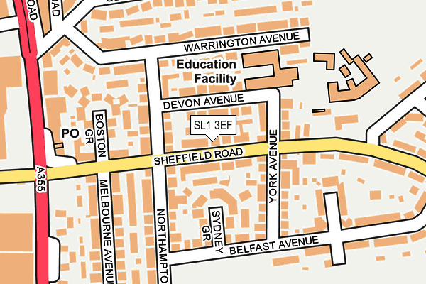 SL1 3EF map - OS OpenMap – Local (Ordnance Survey)