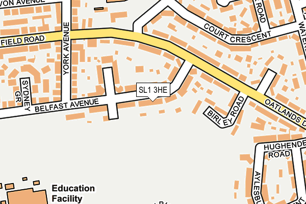 SL1 3HE map - OS OpenMap – Local (Ordnance Survey)