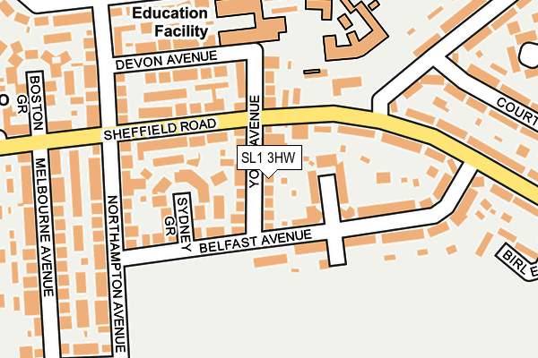 SL1 3HW map - OS OpenMap – Local (Ordnance Survey)
