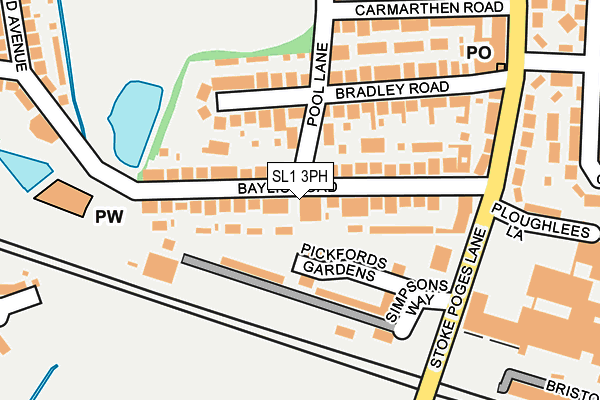 SL1 3PH map - OS OpenMap – Local (Ordnance Survey)