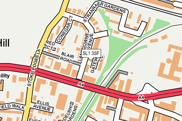 SL1 3SF map - OS OpenMap – Local (Ordnance Survey)