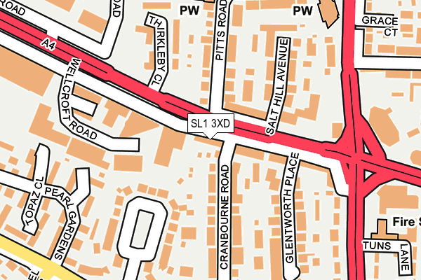 SL1 3XD map - OS OpenMap – Local (Ordnance Survey)