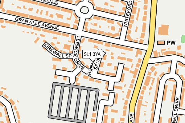 SL1 3YA map - OS OpenMap – Local (Ordnance Survey)