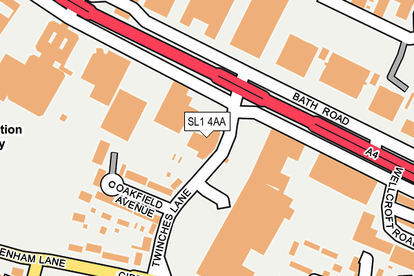 SL1 4AA map - OS OpenMap – Local (Ordnance Survey)