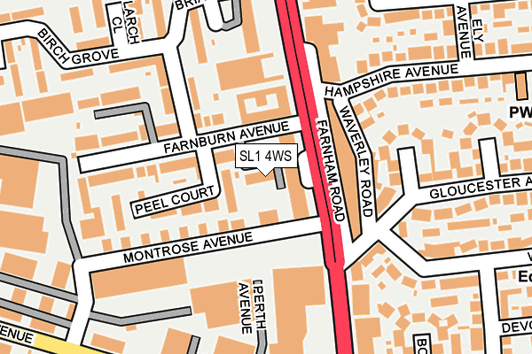SL1 4WS map - OS OpenMap – Local (Ordnance Survey)
