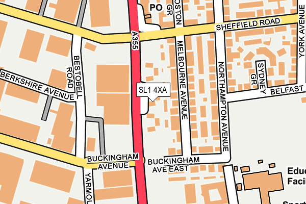 SL1 4XA map - OS OpenMap – Local (Ordnance Survey)
