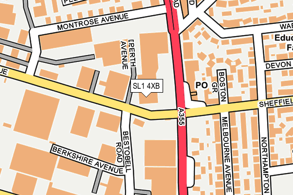 SL1 4XB map - OS OpenMap – Local (Ordnance Survey)