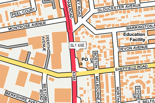 SL1 4XE map - OS OpenMap – Local (Ordnance Survey)