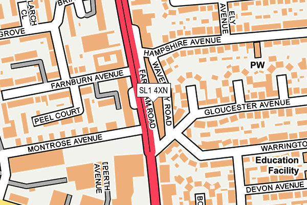 SL1 4XN map - OS OpenMap – Local (Ordnance Survey)