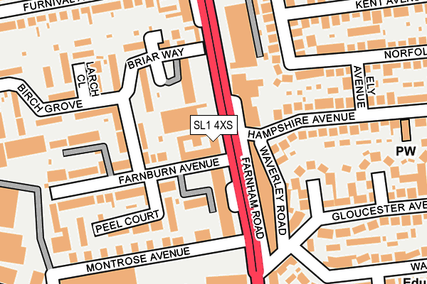 SL1 4XS map - OS OpenMap – Local (Ordnance Survey)