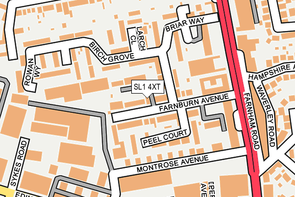 SL1 4XT map - OS OpenMap – Local (Ordnance Survey)