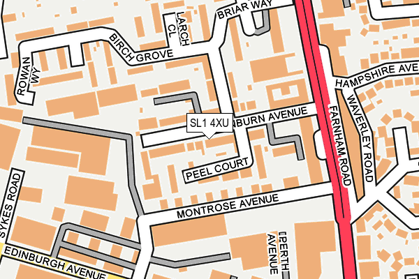 SL1 4XU map - OS OpenMap – Local (Ordnance Survey)