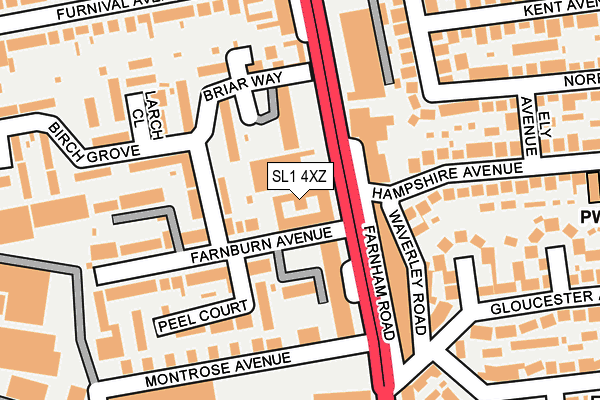 SL1 4XZ map - OS OpenMap – Local (Ordnance Survey)