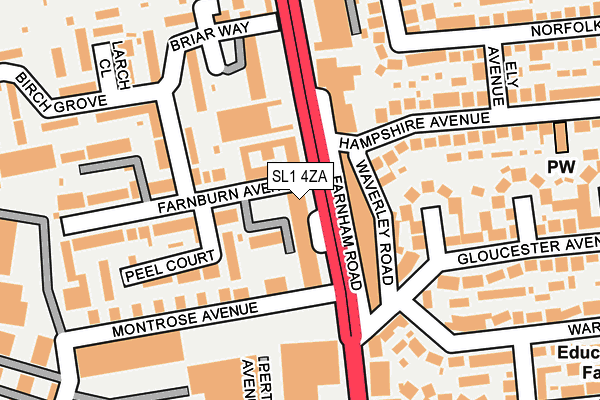 SL1 4ZA map - OS OpenMap – Local (Ordnance Survey)