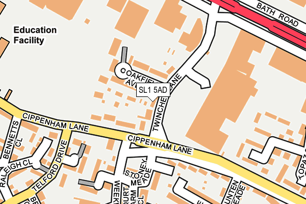SL1 5AD map - OS OpenMap – Local (Ordnance Survey)