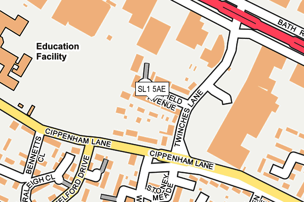 SL1 5AE map - OS OpenMap – Local (Ordnance Survey)