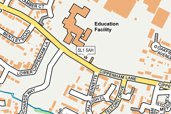 SL1 5AH map - OS OpenMap – Local (Ordnance Survey)