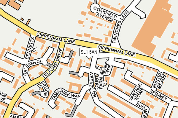 SL1 5AN map - OS OpenMap – Local (Ordnance Survey)