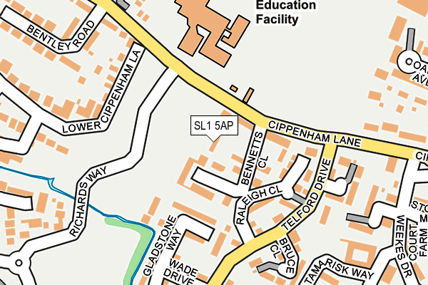 SL1 5AP map - OS OpenMap – Local (Ordnance Survey)