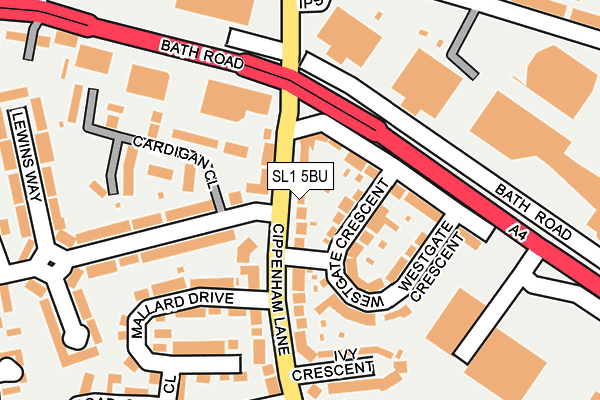 SL1 5BU map - OS OpenMap – Local (Ordnance Survey)